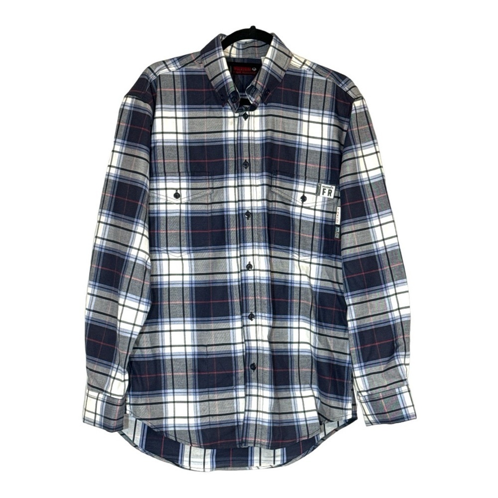 Wolverine Men’s Medium Flame Resistant Shirt Fire Zero Flannel HRC 2 Plaid